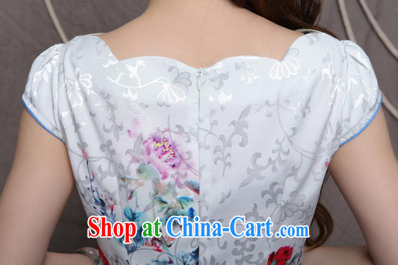 9 month dress * 2015 China wind National wind improved stylish commuter cultivating graphics thin cheongsam white S pictures, price, brand platters! Elections are good character, the national distribution, so why buy now enjoy more preferential! Health