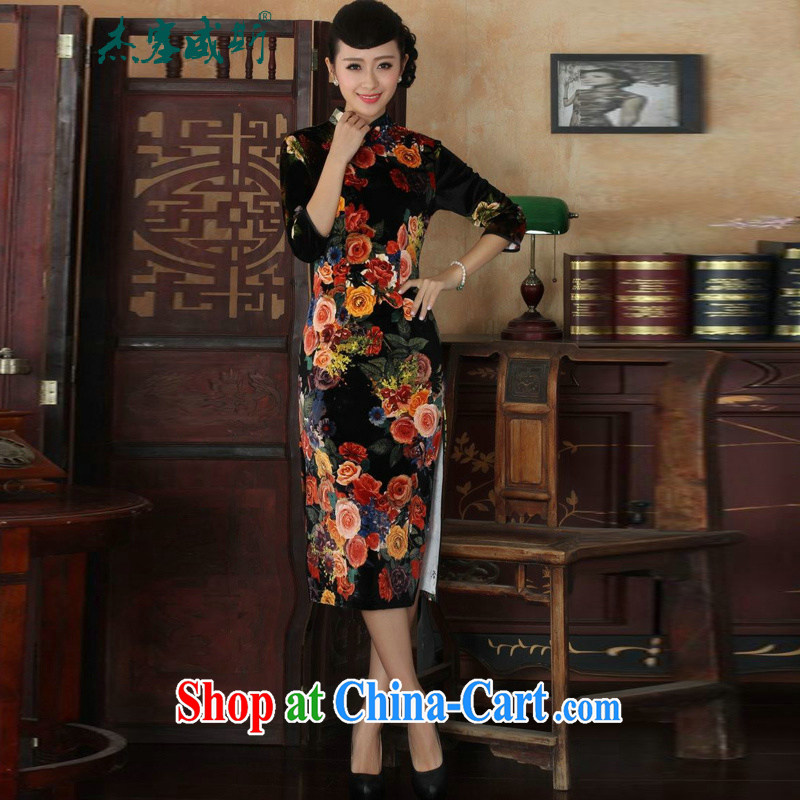 Jessup, new sleek, for manual for cultivating stretch the wool poster classic cheongsam dress female figure XL