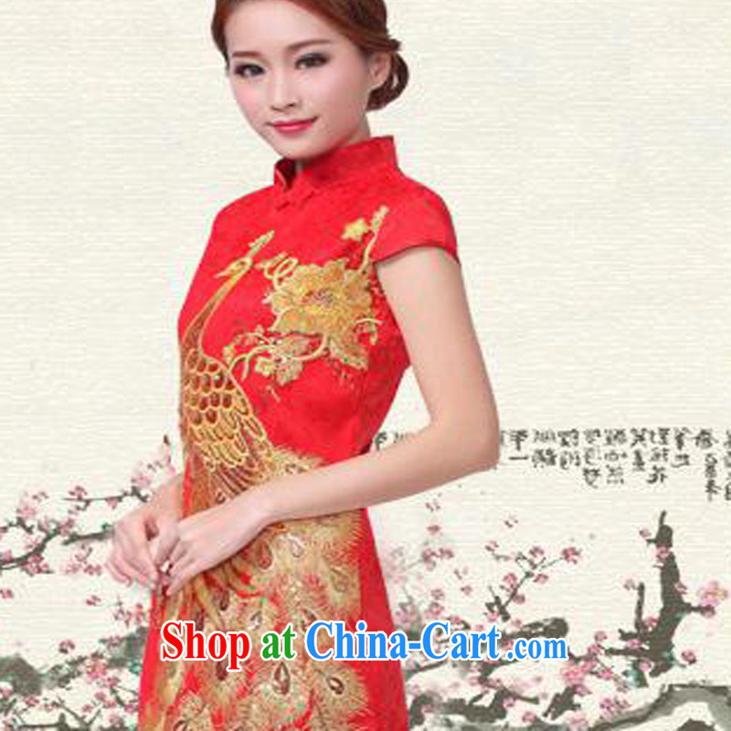9 month dress * 2015 new show annual wedding dress bridal wedding retro improved red toast serving short cheongsam red S, A . J . BB, and shopping on the Internet