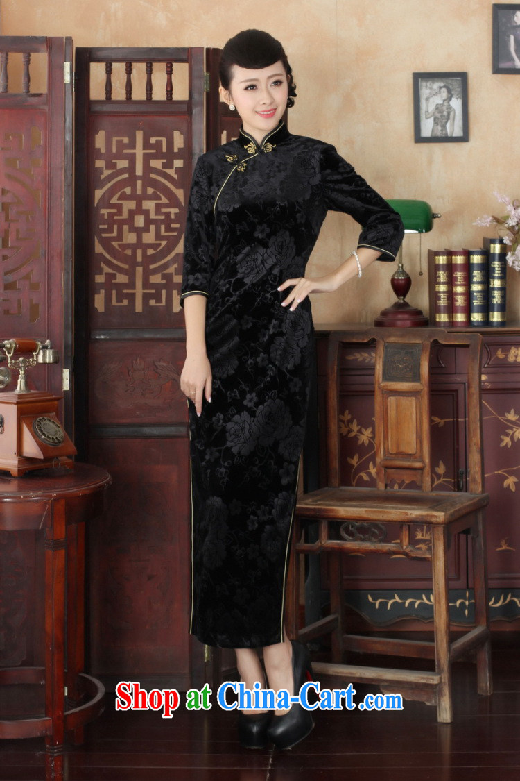 Jessup, new Pure color and elegant luxury stretch the wool long, for manually for cultivating Chinese cheongsam dress black XXXL pictures, price, brand platters! Elections are good character, the national distribution, so why buy now enjoy more preferential! Health