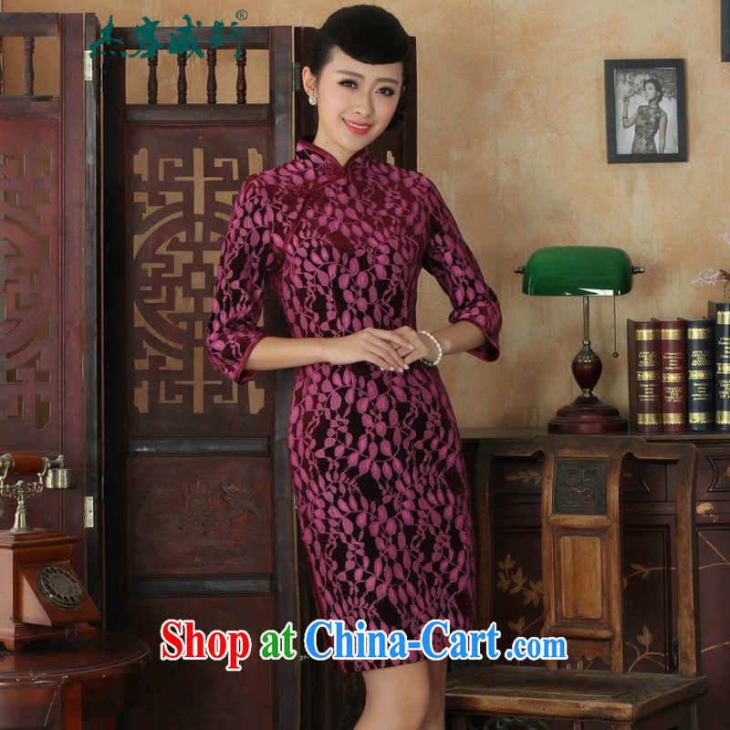 Jessup, new Ethnic Wind Women's clothes, for manually tie lace-wool Sau San Tong with cheongsam dress girls 0020 green XXXL, Jessup, and shopping on the Internet