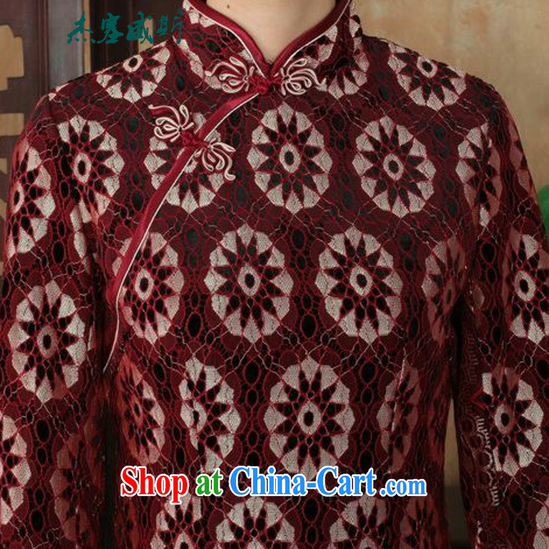Cheng Kejie, Wiesbaden, new Ethnic Wind female lace gold velour and manually apply for withholding the Sau San Tong with cheongsam dress as XXXL, Jessup, and shopping on the Internet