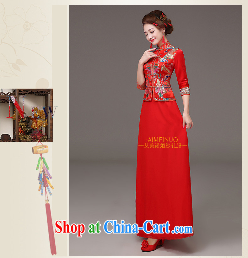 The United States and the cheongsam dress spring 2015, marriages red toast clothing cheongsam embroidered dragon 7 cuff antique Chinese Dress Q 0037 XXL pictures, price, brand platters! Elections are good character, the national distribution, so why buy now enjoy more preferential! Health