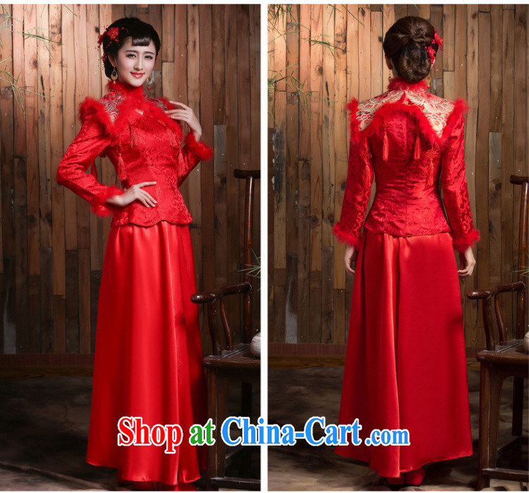 2014 new winter bridal dresses long sleeved retro red toast serving thick Chinese long wedding dress red 2 XL pictures, price, brand platters! Elections are good character, the national distribution, so why buy now enjoy more preferential! Health