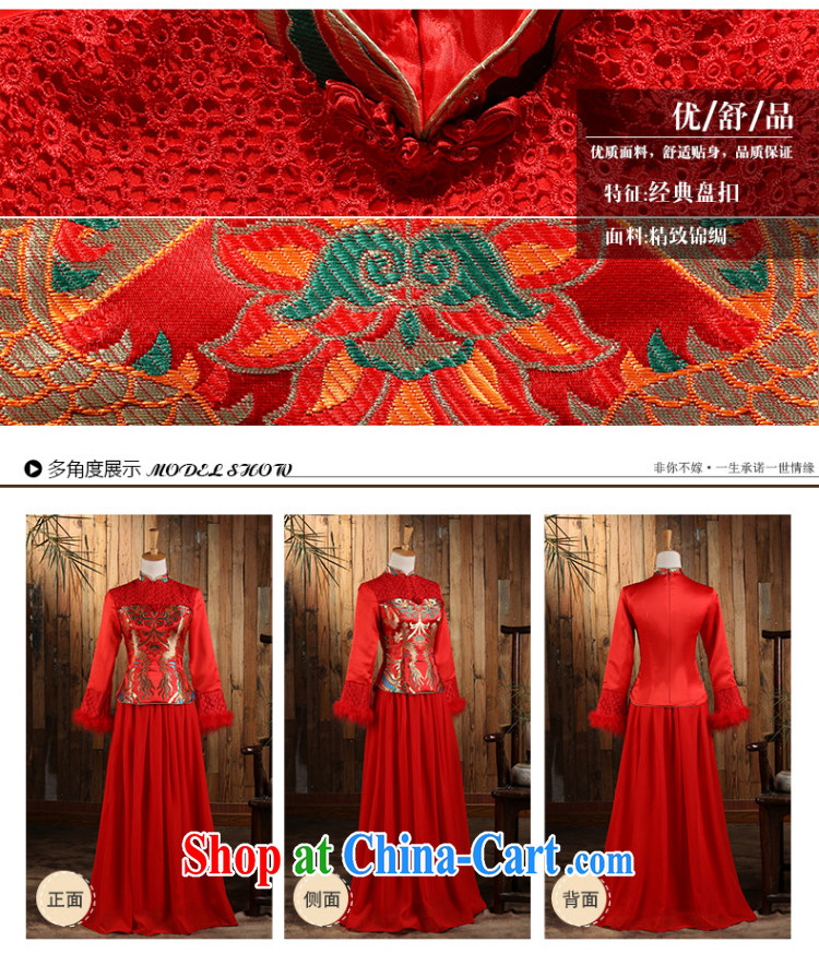 2014 new toast winter uniform thickness maximum code bridal long-sleeved dresses retro lace long wedding dress red 2 XL pictures, price, brand platters! Elections are good character, the national distribution, so why buy now enjoy more preferential! Health