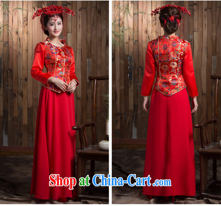Non-you don't marry long-sleeved long red retro improved bridal cheongsam dress winter toast wedding service back door red 2 XL pictures, price, brand platters! Elections are good character, the national distribution, so why buy now enjoy more preferential! Health