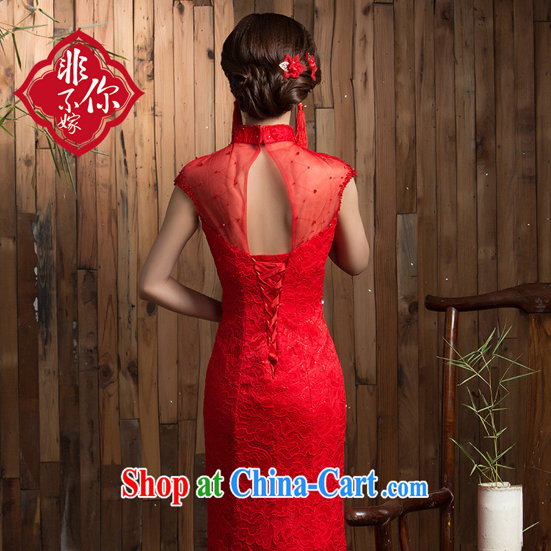 Non-you don't marry her shawl red the cotton long skirt dresses retro improved bridal toast. cultivating small dress red 2 XL, non-you are not married, and, shopping on the Internet