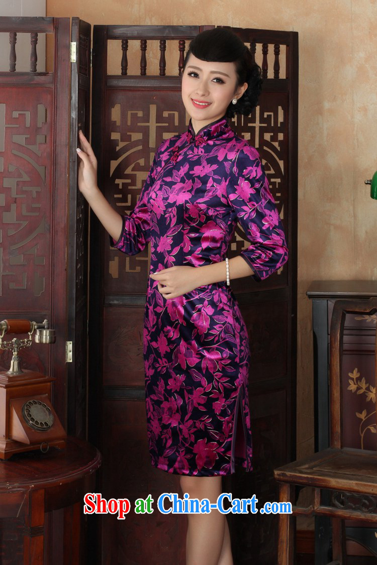 To Green, autumn and replacing Tang Women's clothes, cheongsam collar Chinese improved cheongsam ethnic wind-scouring pads beauty 7 cuff cheongsam dress - A White 3XL pictures, price, brand platters! Elections are good character, the national distribution, so why buy now enjoy more preferential! Health