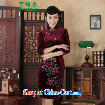 To Green, autumn and winter, the female-stretch really scouring pads, for a tight 7 cultivating a qipao Cuff - B purple 3XL pictures, price, brand platters! Elections are good character, the national distribution, so why buy now enjoy more preferential! Health