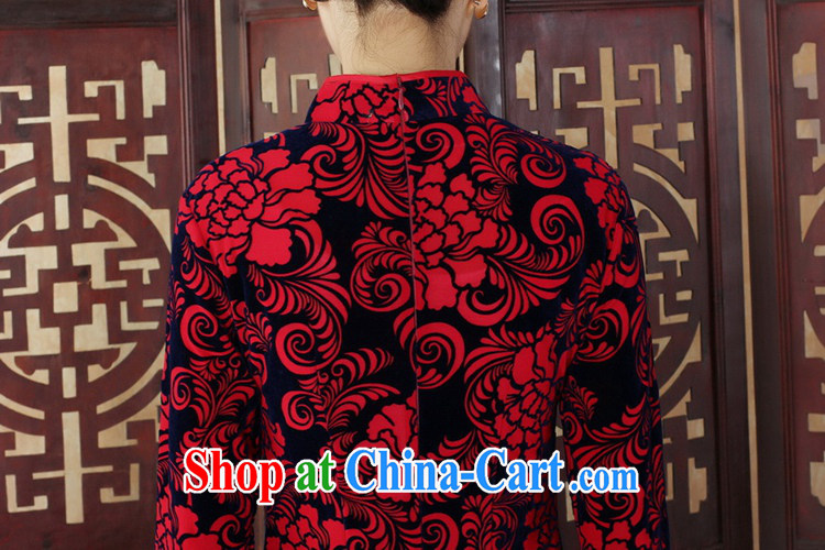 To Green, female Chinese cheongsam dress autumn new ethnic wind Chinese improved, scouring pads, for a tight 7 cultivating a cuff cheongsam saffron 2XL pictures, price, brand platters! Elections are good character, the national distribution, so why buy now enjoy more preferential! Health