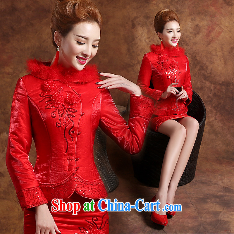 Sophie HIV than toasting Service Bridal Fashion summer 2015 new Chinese qipao long-sleeved wedding dresses evening dress uniform toast short red XXL, than AIDS (SOFIE ABBY), online shopping