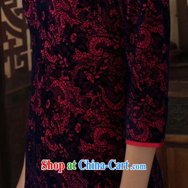 In accordance with the conditions and in summer, the female Chinese cheongsam dress, for a tight National wind-scouring pads beauty 7 sub-sleeved qipao - A the Cheong Wa Dae XL 2, according to the situation, and, on-line shopping