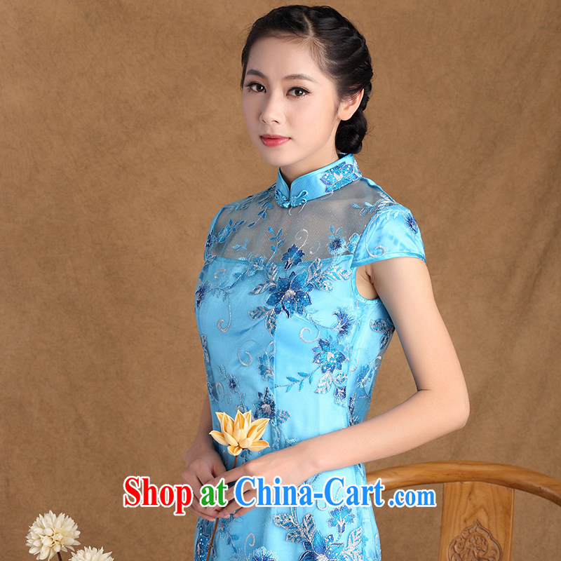 The Yee-SA to Mr NGAN Kam-chuen 2015 summer new women with fine lace fashion cheongsam improved retro elegant qipao skirts Y 3133 B 3 XL, Jennifer Windsor, shopping on the Internet