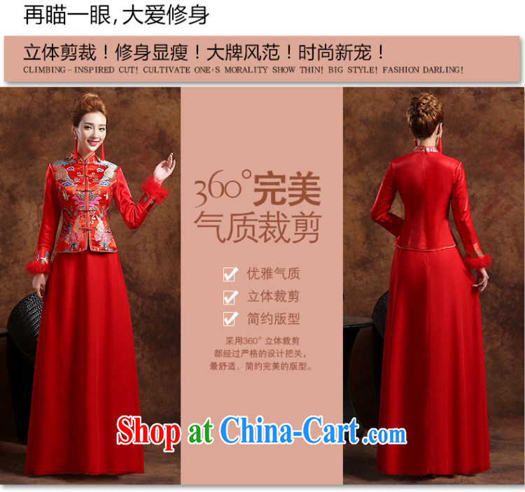 Sophie HIV than toasting Service Bridal Fashion 2015 new summer Chinese wedding dress qipao Sau Wo service Phoenix and long-sleeved dresses red S pictures, price, brand platters! Elections are good character, the national distribution, so why buy now enjoy more preferential! Health