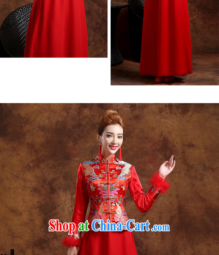 Sophie HIV than toasting Service Bridal Fashion 2015 new summer Chinese wedding dress qipao Sau Wo service Phoenix and long-sleeved dresses red S pictures, price, brand platters! Elections are good character, the national distribution, so why buy now enjoy more preferential! Health