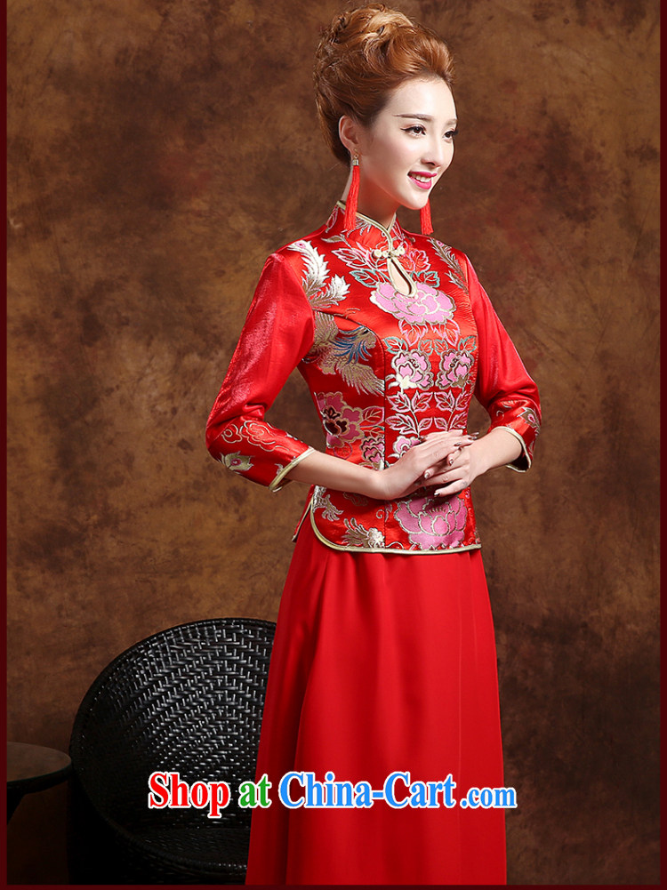 The Vanessa toast Service Bridal Fashion 2015 new marriages red cheongsam long-su Wo Service Bridal wedding dresses long-sleeved dress of Phoenix summer female Red XXL (Red has always been elegant alignment, pictures, price, brand platters! Elections are good character, the national distribution, so why buy now enjoy more preferential! Health