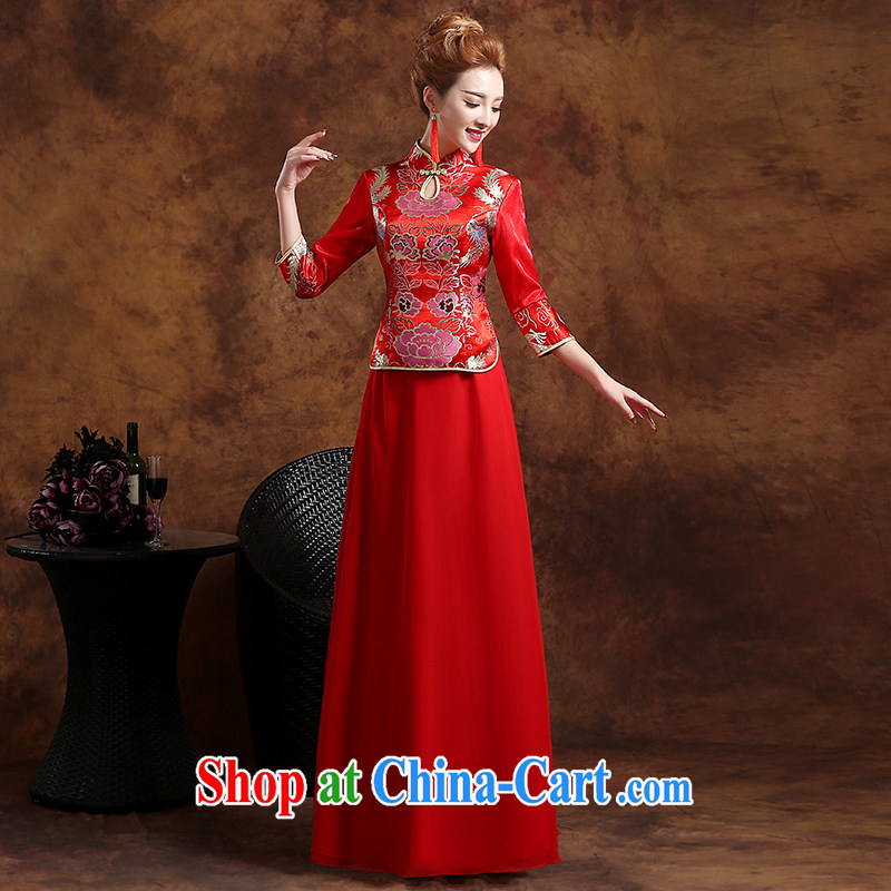 The Vanessa toast Service Bridal Fashion 2015 new marriages red outfit, long-serving reel marriages long-sleeved qipao dress Phoenix Summer of female Red XXL (Red has been refined to align to Vanessa (Pnessa), and, on-line shopping