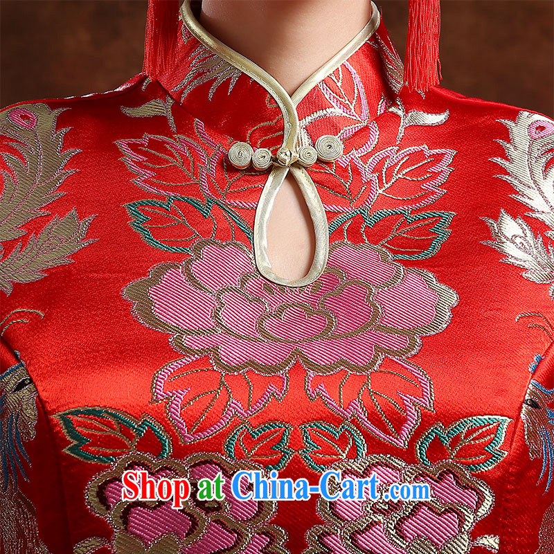 The Vanessa toast Service Bridal Fashion 2015 new marriages red outfit, long-serving reel marriages long-sleeved qipao dress Phoenix Summer of female Red XXL (Red has been refined to align to Vanessa (Pnessa), and, on-line shopping