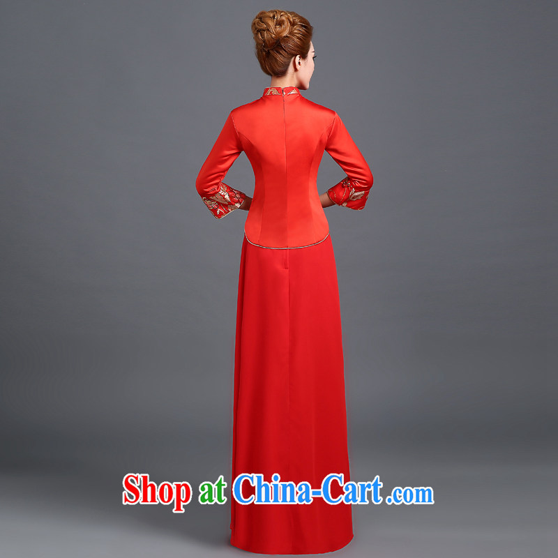 The Vanessa bridal dresses 2015 summer bows new marriage, red outfit, Sau San video thin Chinese show reel outfit serving long-sleeved robes of Phoenix red XXL (the Code) and the Vanessa (Pnessa), online shopping