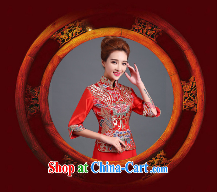 The Vanessa bridal wedding dresses summer 2015 new long-sleeved qipao cheongsam dress uniform toasting red long dresses wedding dress beauty graphics thin XXL (cuff shoulder bag trendy and stylish) pictures, price, brand platters! Elections are good character, the national distribution, so why buy now enjoy more preferential! Health