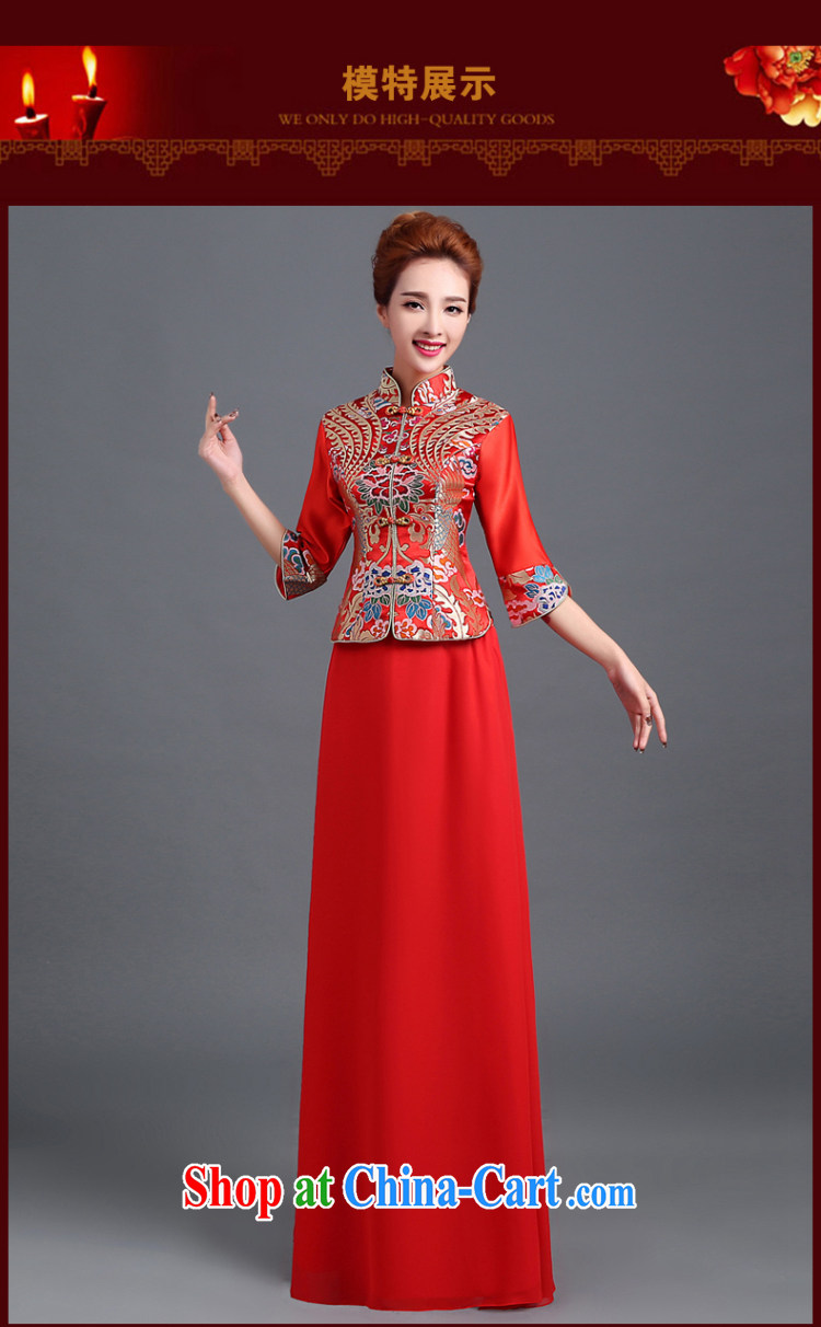 The Vanessa bridal wedding dresses summer 2015 new long-sleeved qipao cheongsam dress uniform toasting red long dresses wedding dress beauty graphics thin XXL (cuff shoulder bag trendy and stylish) pictures, price, brand platters! Elections are good character, the national distribution, so why buy now enjoy more preferential! Health