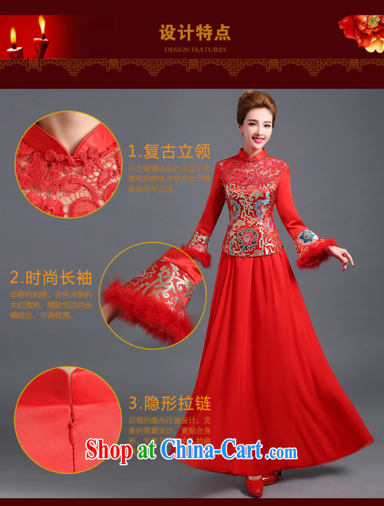 The Vanessa summer 2015 dresses stylish and new, bridal wedding dresses long sleeved retro dresses red long-serving Wo Fung also cheongsam Cultivating Female red XXL pictures, price, brand platters! Elections are good character, the national distribution, so why buy now enjoy more preferential! Health