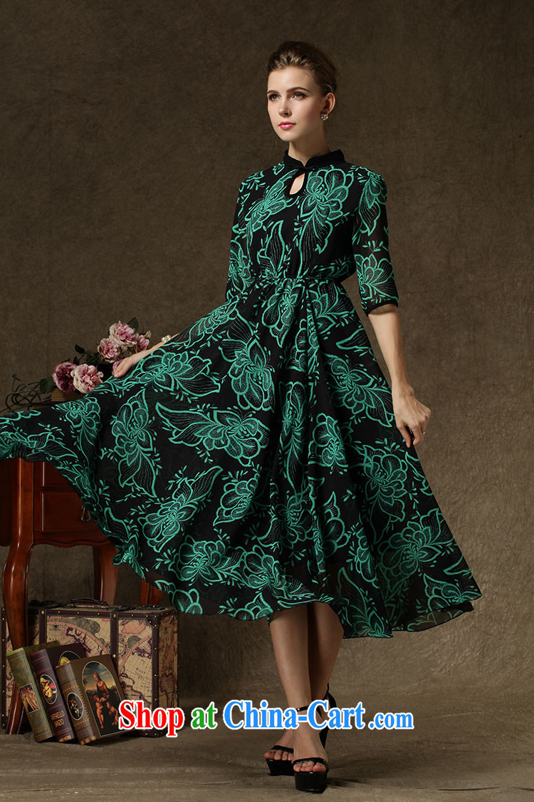 Beijing, a lady autumn and winter improved cheongsam, large retro skirt Ethnic Wind dresses blue M pictures, price, brand platters! Elections are good character, the national distribution, so why buy now enjoy more preferential! Health