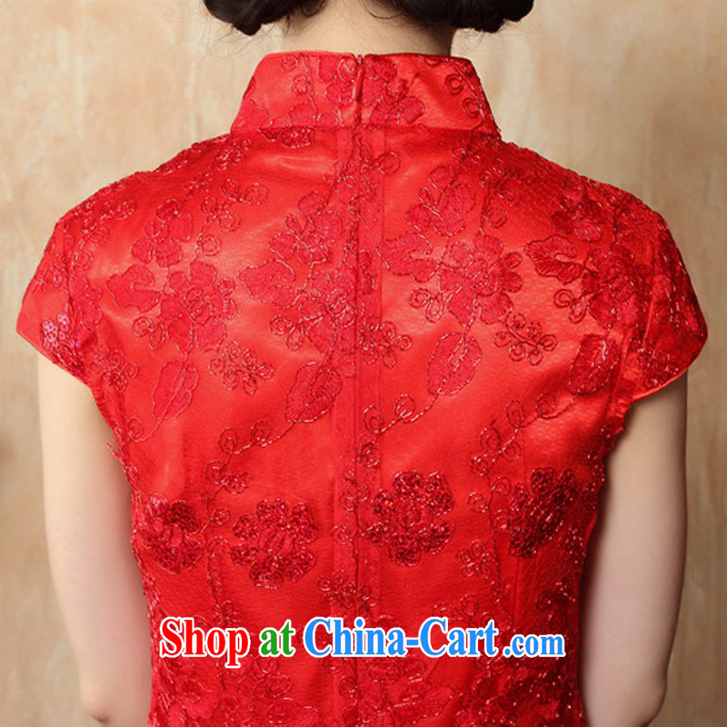 The cross-sectoral New Windsor, 2015 special spring and summer new bride wedding dress short retro lace cheongsam dress red bows service 2019 Y B S, Yee-Windsor, shopping on the Internet