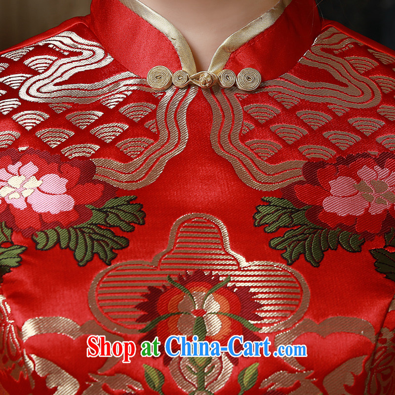 Service was good in 2015 autumn and winter new Chinese brides with wedding dress red bows service married clothing cheongsam red 2 XL, good service, and, shopping on the Internet