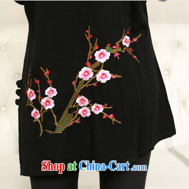 Air Shu Diane 2014 autumn new cotton Ma Tang women autumn dresses, short dress short-sleeved lace Chinese beauty mother of ethnic T-shirt by red XXXL, aviation Shu Diane, shopping on the Internet