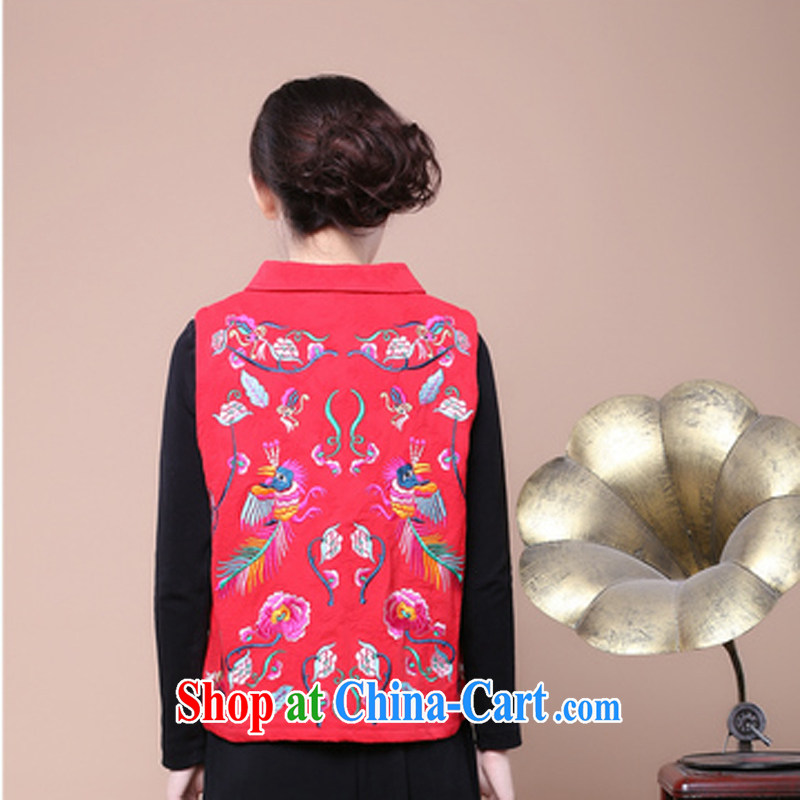 Air Shu Diana autumn 2014 New, Old, a female spring loaded thin shoulders, female mom is elderly corduroy cotton vest red XXL, aviation Diane Schumacher, shopping on the Internet