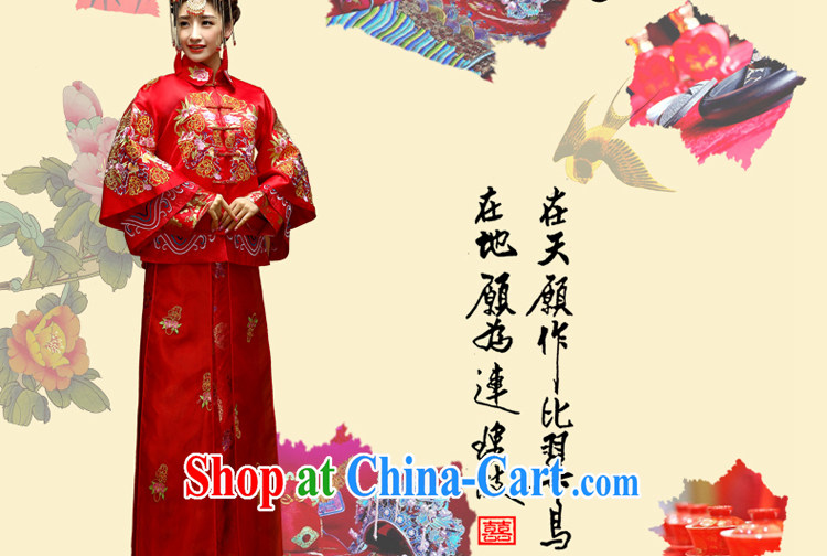 Serving a good solid Chinese brides marry Yi wedding dress 2015 new spring and summer with long-sleeved dresses and bows Kit Sau Wo service red XL pictures, price, brand platters! Elections are good character, the national distribution, so why buy now enjoy more preferential! Health