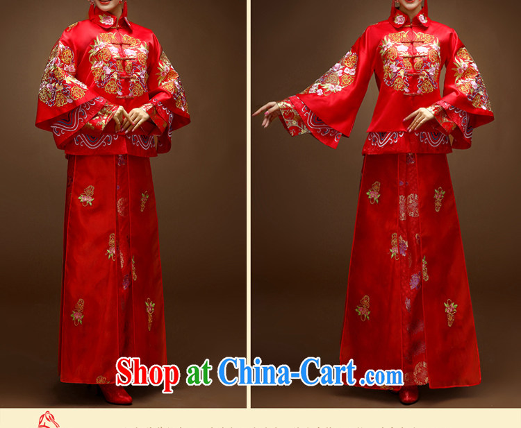 Serving a good solid Chinese brides marry Yi wedding dress 2015 new spring and summer with long-sleeved dresses and bows Kit Sau Wo service red XL pictures, price, brand platters! Elections are good character, the national distribution, so why buy now enjoy more preferential! Health
