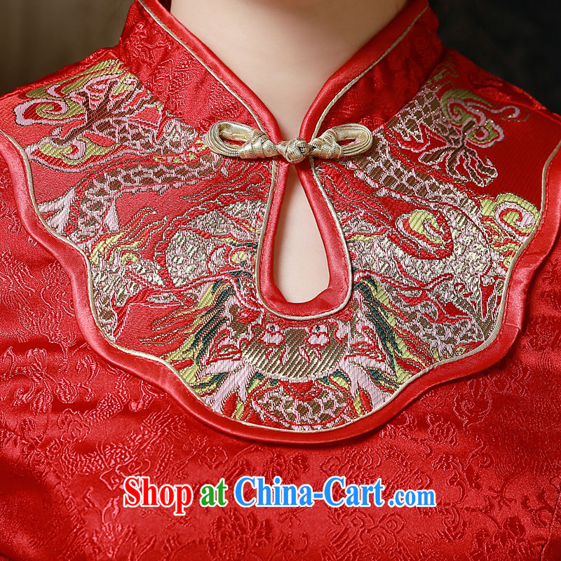 A good service is a 2015 new spring and summer red Chinese brides wedding dress long-sleeved robes bows serving red 2 XL, good service, and shopping on the Internet