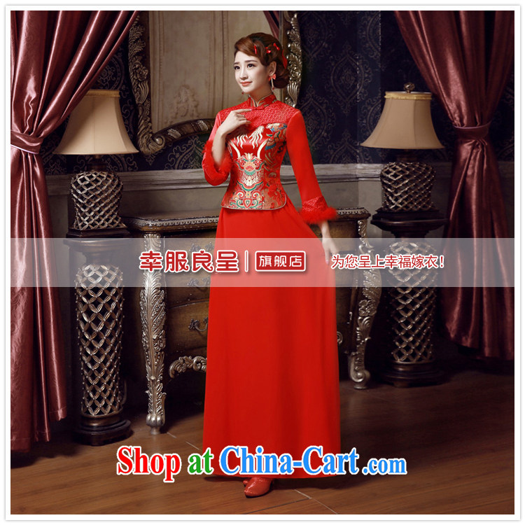 A good service is 2015 New Spring Summer wedding dresses Chinese bride toast long-sleeved clothing red cheongsam red 2 XL pictures, price, brand platters! Elections are good character, the national distribution, so why buy now enjoy more preferential! Health