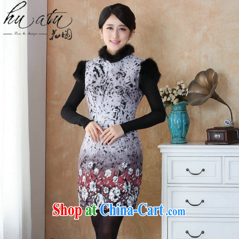 spend the winter clothing new cheongsam dress so gross Chinese qipao, edges, stamp duty for cheongsam dress dress - 1 red 3 XL, spend, and shopping on the Internet