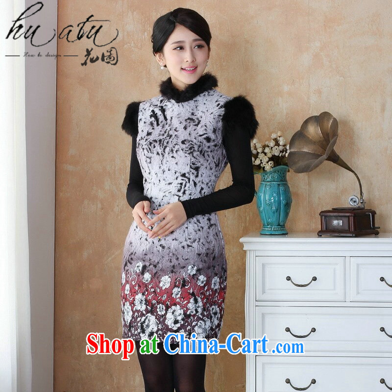 spend the winter clothing new cheongsam dress so gross Chinese qipao, edges, stamp duty for cheongsam dress dress - 1 red 3 XL, spend, and shopping on the Internet