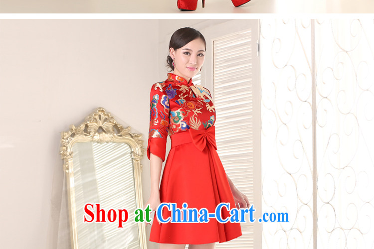 Honey, bride new cheongsam dress 2015 Korean short, red wedding dress toast serving the code improved, long-sleeved dresses red XXL pictures, price, brand platters! Elections are good character, the national distribution, so why buy now enjoy more preferential! Health
