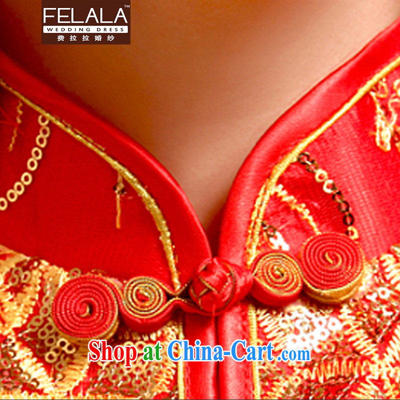 Ferrara 2015 new winter Chinese bride's long-sleeved qipao gown Phoenix use thin Folder Category, gold, Suzhou XL shipping, La wedding (FELALA), shopping on the Internet