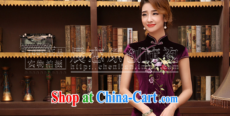 Morning, Autumn 2014 new stylish and refined antique fine rust take velvet cheongsam dress 4 colors optional black XL pictures, price, brand platters! Elections are good character, the national distribution, so why buy now enjoy more preferential! Health