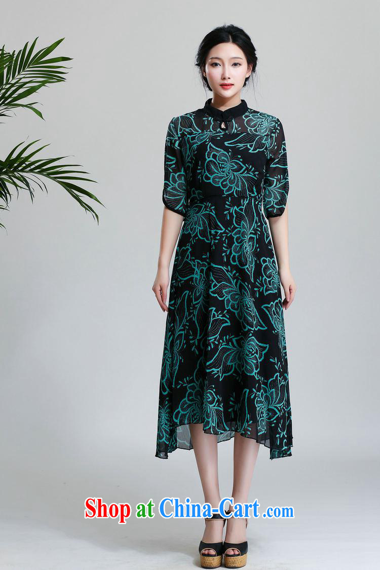 The retro improved cheongsam stamp duty cultivating long skirt the skirt antique dresses black bottom dark floral XL pictures, price, brand platters! Elections are good character, the national distribution, so why buy now enjoy more preferential! Health