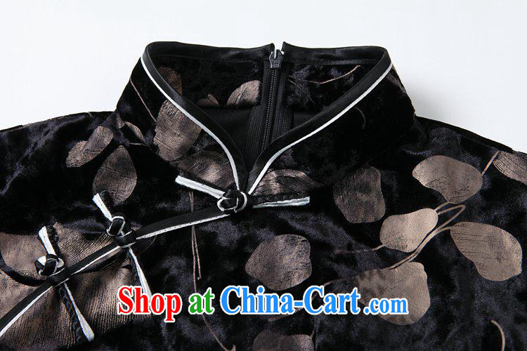 Winter 2014 new female high-end sophisticated version high quality stamp velvet improved cheongsam dress Ethnic Wind black XXXXL pictures, price, brand platters! Elections are good character, the national distribution, so why buy now enjoy more preferential! Health
