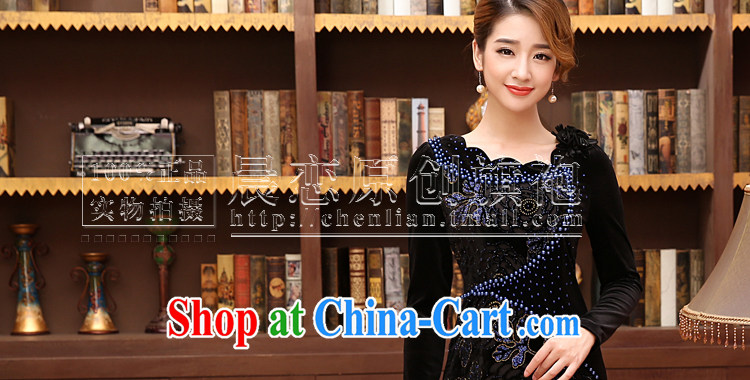 Morning, Autumn 2014 new stylish improved retro short, long-sleeved velvet dress shirt solid two-color blue XXL pictures, price, brand platters! Elections are good character, the national distribution, so why buy now enjoy more preferential! Health