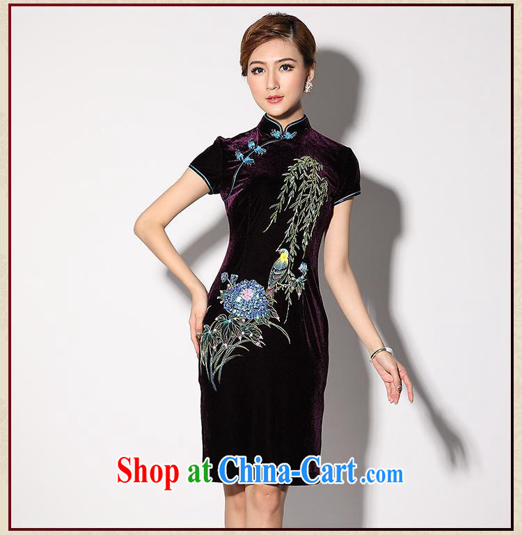 As regards genuine 2014 new gold velour hand-painted nails Pearl short cheongsam Custom Daily payment short qipao wine red cuff XXXL pictures, price, brand platters! Elections are good character, the national distribution, so why buy now enjoy more preferential! Health