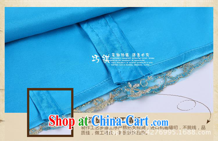 2014 new summer lace retro embroidery cheongsam lace retro quality dress upscale retro lace cheongsam blue XXL pictures, price, brand platters! Elections are good character, the national distribution, so why buy now enjoy more preferential! Health