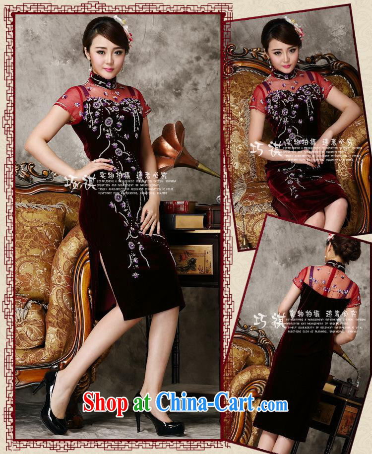 2014 stylish and improved cheongsam sexy beauty graphics thin cheongsam dress nails Pearl improved performance qipao cheongsam dress purple long XXXXL pictures, price, brand platters! Elections are good character, the national distribution, so why buy now enjoy more preferential! Health