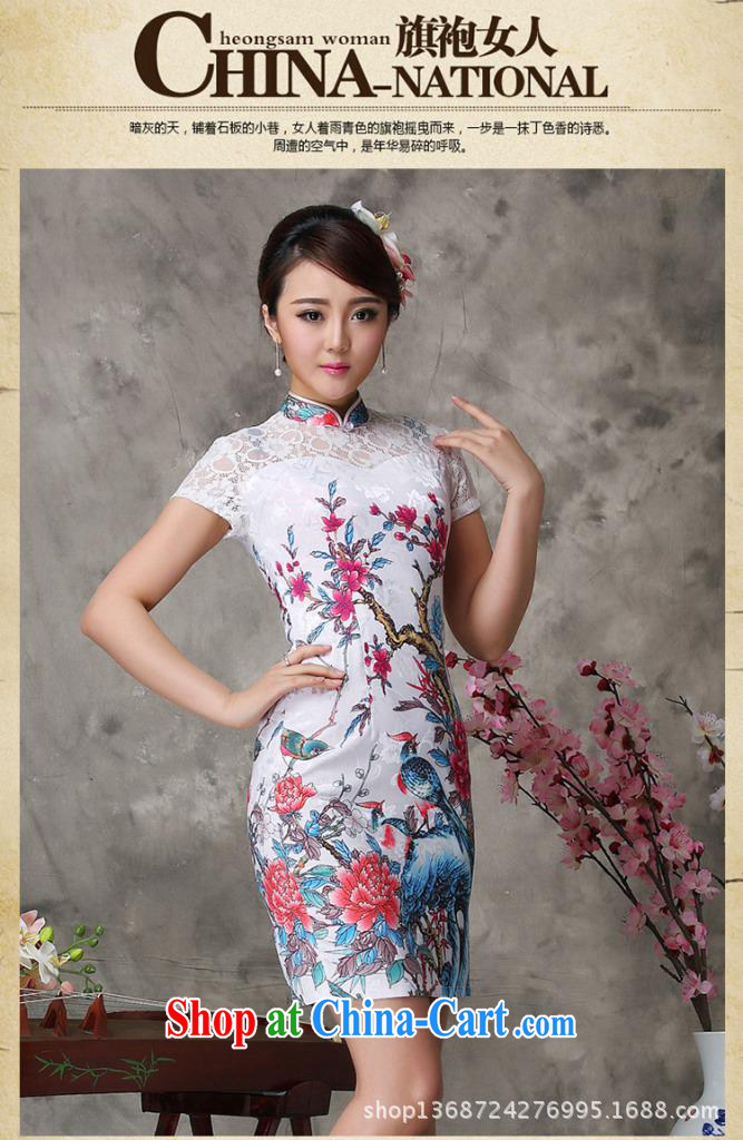As regards cycle will soon be smoke-free Chinese qipao dress lace quilted elegant qipao skirts summer new, cotton robe wholesale white XL pictures, price, brand platters! Elections are good character, the national distribution, so why buy now enjoy more preferential! Health