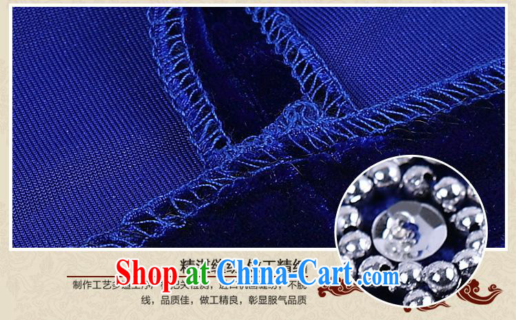 As regards 2014 new gold velour cheongsam 813 #nails Pearl dress performances daily banquet short video thin dress blue XXXXL pictures, price, brand platters! Elections are good character, the national distribution, so why buy now enjoy more preferential! Health