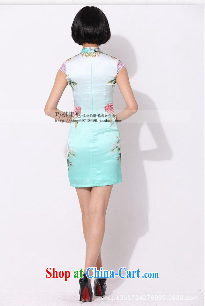 As regards 2014 new summer retro elegant qipao skirts 8001 upscale silk daily retro dresses skirt green XXL pictures, price, brand platters! Elections are good character, the national distribution, so why buy now enjoy more preferential! Health