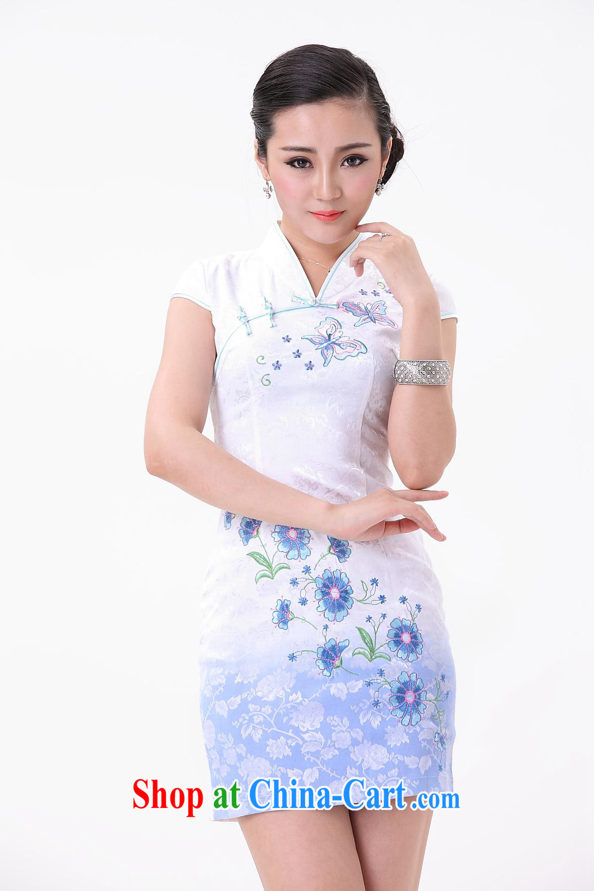 Introducing the new, non-truck small cheongsam improved skirt stylish small cheongsam dress blue and white porcelain sleeveless dresses wholesale white XXL pictures, price, brand platters! Elections are good character, the national distribution, so why buy now enjoy more preferential! Health